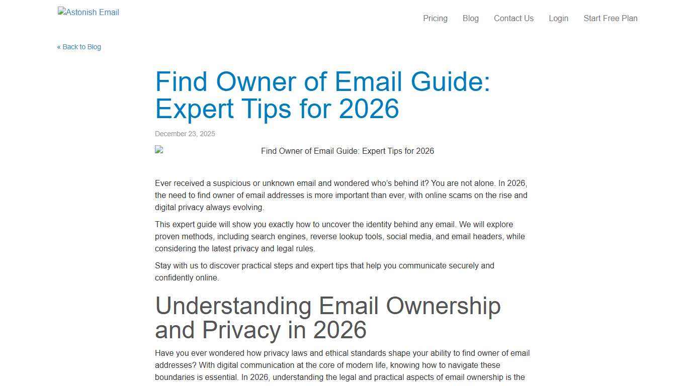 Astonish Email :: Find Owner of Email Guide: Expert Tips for 2026